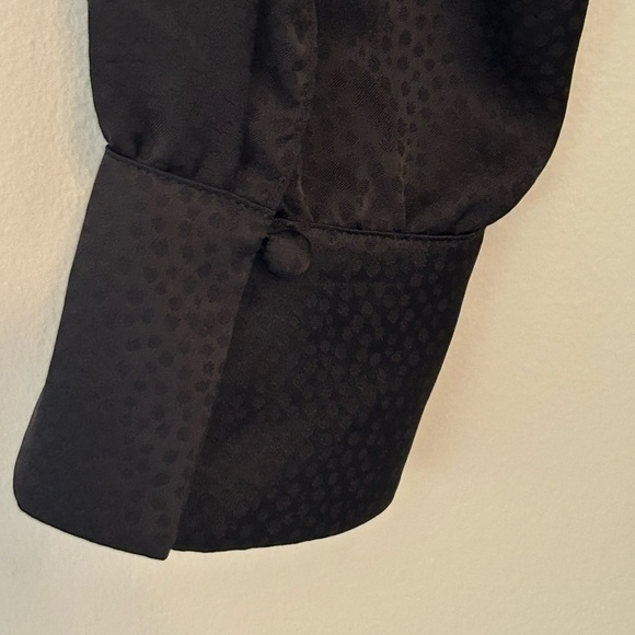 Ba&sh Women's Iris Dress Size 4 Small True Wrap Black Long Sleeve Midi Cocktail - Picture 10 of 12